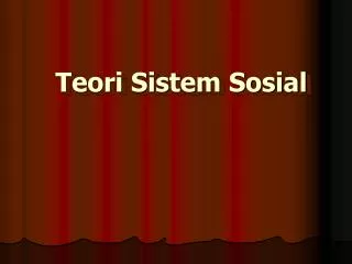 teori sistem sosial