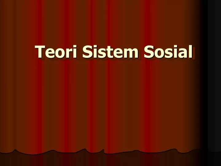 teori sistem sosial
