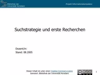 suchstrategie und erste recherchen