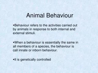 animal behaviour