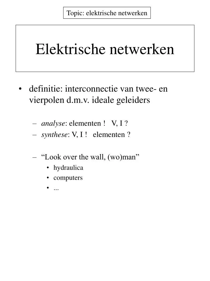 elektrische netwerken