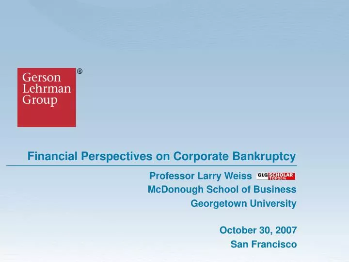 financial perspectives on corporate bankruptcy
