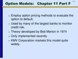 Option Models: Chapter 11 Part F