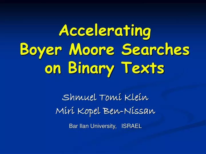 boyer moore searches on binary texts