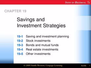 Savings and Investment Strategies