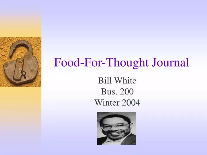 food for thought journal