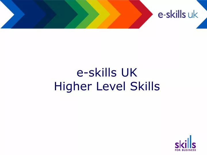 e skills uk higher level skills
