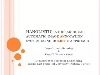 HANOLISTIC: a h ierarchical automatic image an notation system using h olistic approach