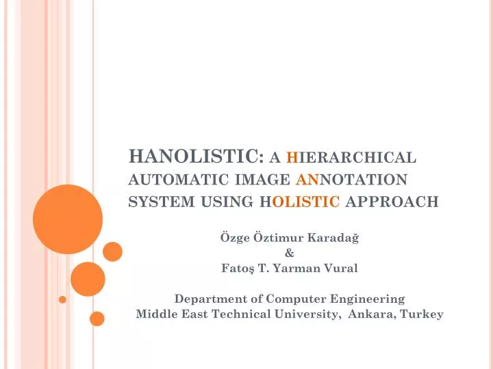 hanolistic a h ierarchical automatic image an notation system using h olistic approach