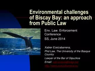 Environmental challenges of Biscay Bay: an approach from Public Law