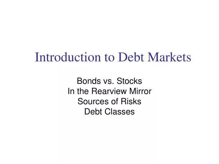 introduction to debt markets