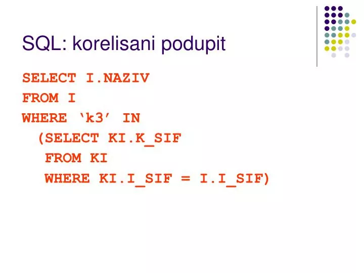 sql korelisani podupit