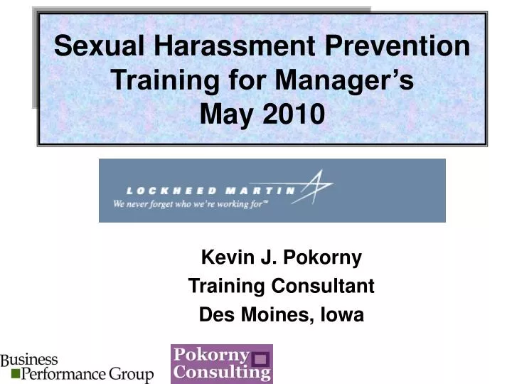 sexual harassment prevention training for manager s may 2010