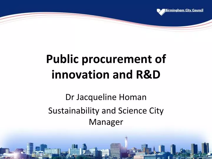 public procurement of innovation and r d