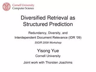 Diversified Retrieval as Structured Prediction