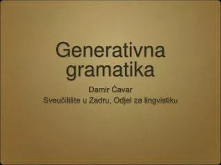 generativna gramatika