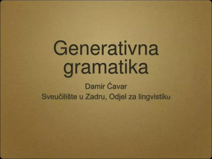 generativna gramatika