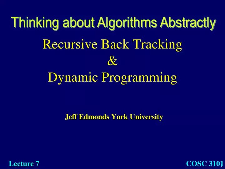 recursive back tracking dynamic programming