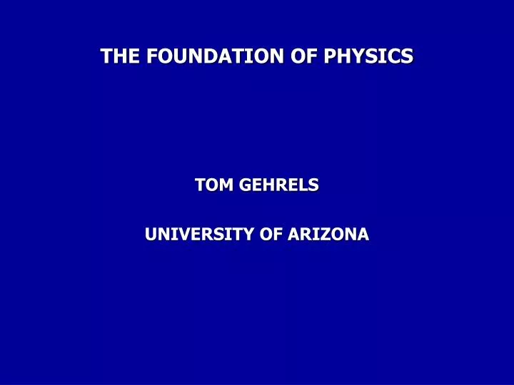 the foundation of physics