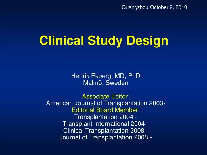 clinical study design