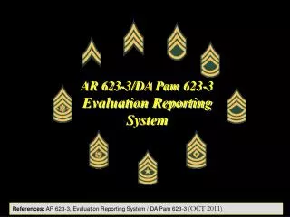 AR 623-3/DA Pam 623-3 Evaluation Reporting System