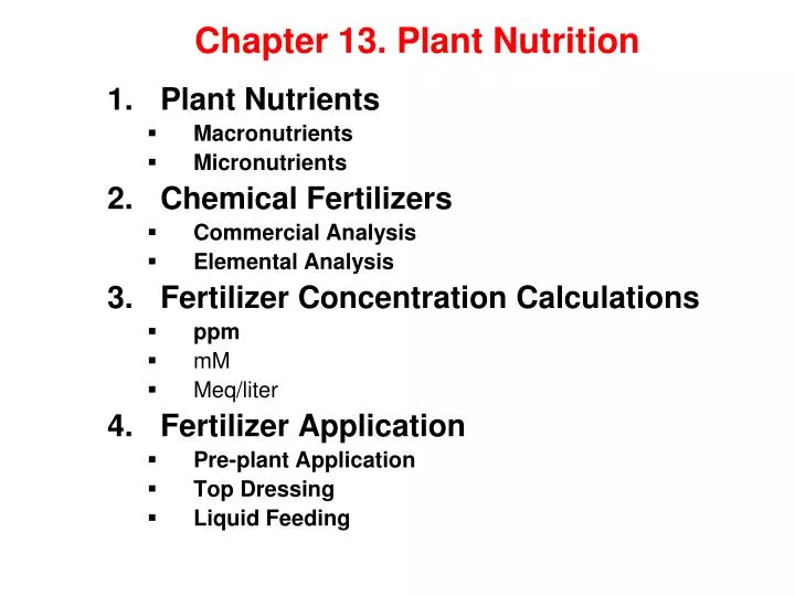 chapter 13 plant nutrition