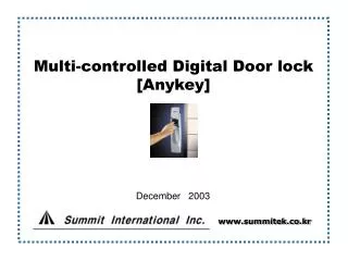 Multi-controlled Digital Door lock [Anykey]
