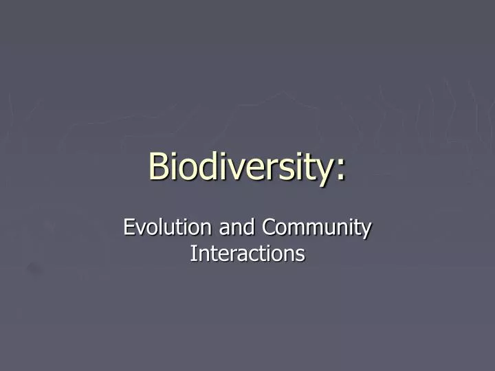 evolution and community interactions