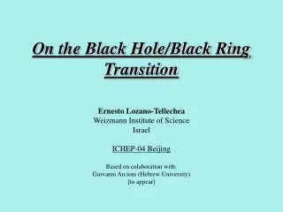 On the Black Hole/Black Ring Transition