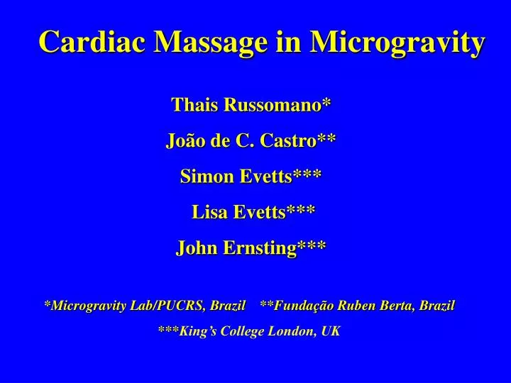 cardiac massage in microgravity