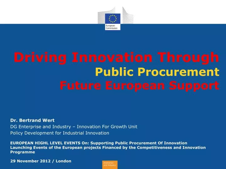 driving innovation through public procurement future european support