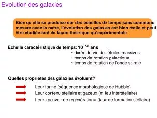 evolution des galaxies