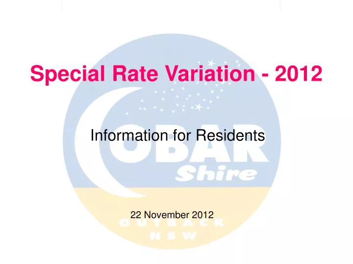 special rate variation 2012