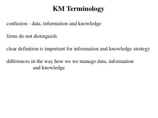 KM Terminology