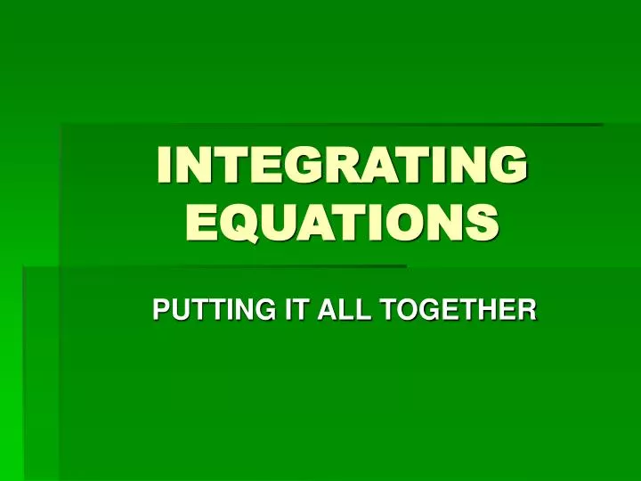 integrating equations