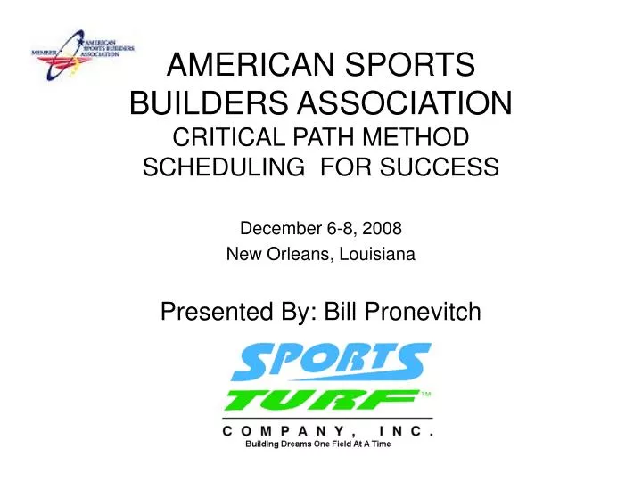 american sports builders association critical path method scheduling for success