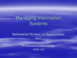 managing information systems