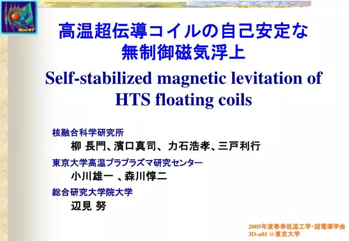 self stabilized magnetic levitation of hts floating coils
