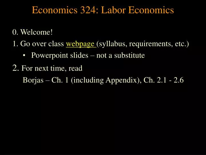 economics 324 labor economics