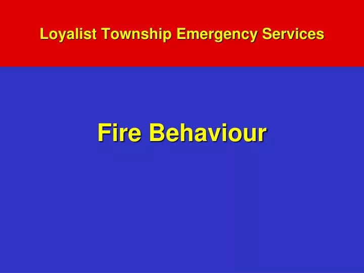 loyalist township emergency services