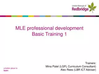MLE professional development Basic Training 1