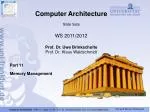 Memory Management in Computer Architecture: Understanding SRAM and DRAM - slide 1