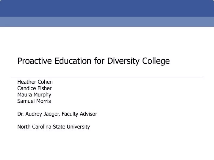 proactive education for diversity college
