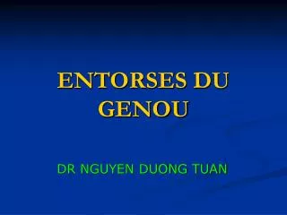 entorses du genou