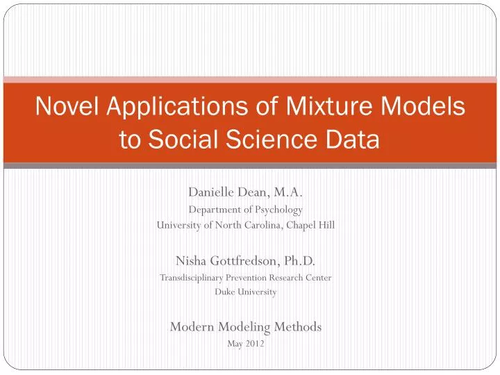 novel applications of mixture models to social science data