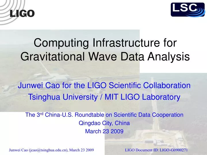 computing infrastructure for gravitational wave data analysis