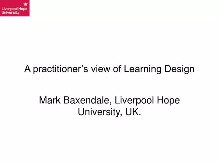 a practitioner s view of learning design