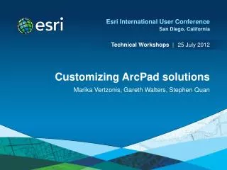 Customizing ArcPad solutions