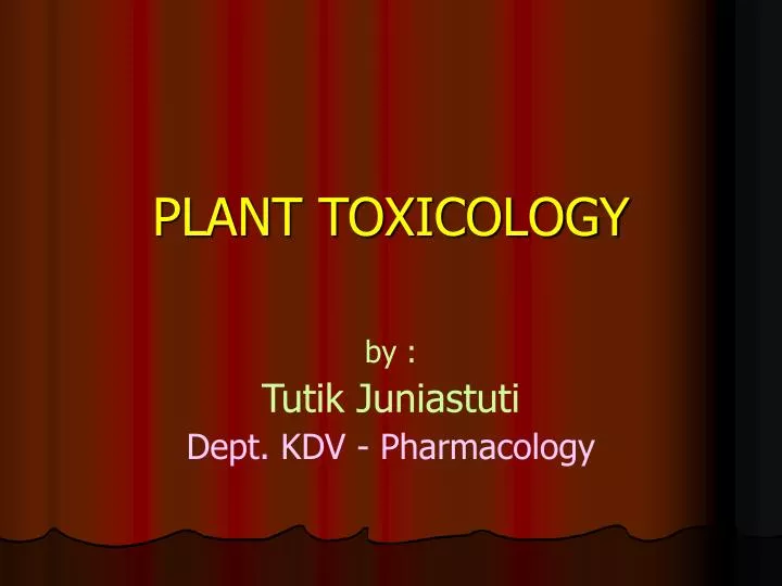 plant toxicology