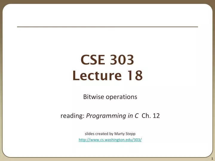cse 303 lecture 18
